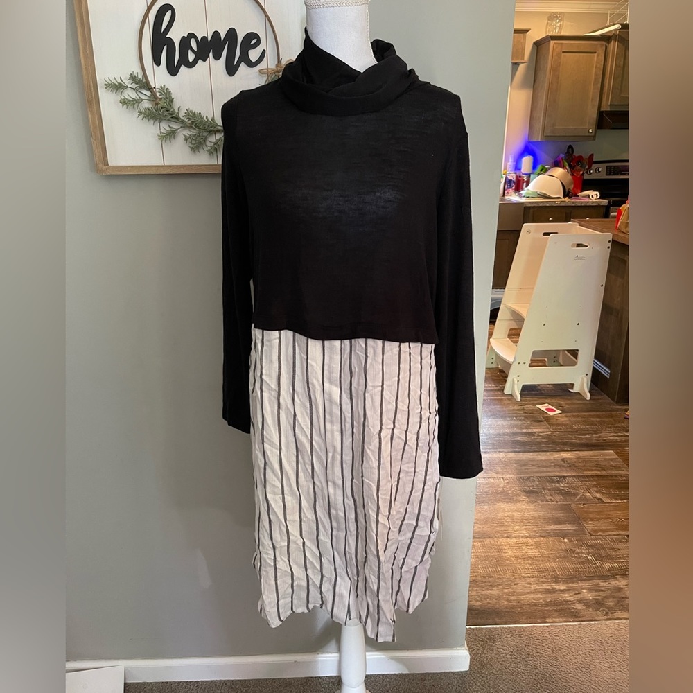 Fever cowlneck mock layer tunic